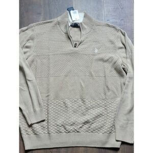 U.S. Polo Assn. Quarter‎ Zip Pullover Sweater Textured Knit XXL